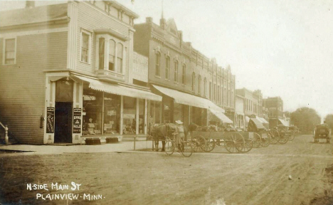 North side of Main Street, Plainview Minnesota, 1908