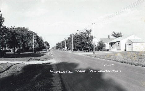 Residential scene, Prinsburg Minnesota, 1950's