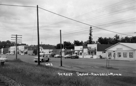 Street scene, Randall Minnesota, 1950's