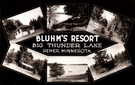 Bluhm's Resort on Big Thunder Lake, Remer Minnesota, 1940's