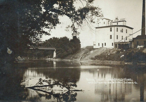 Cottonwood River and White Swan Mill, Springfield Minnesota, 1910