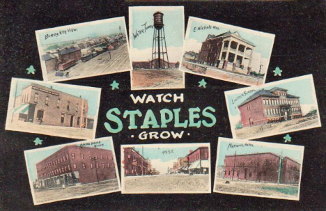 Multiple scenes, Staples Minnesota, 1909