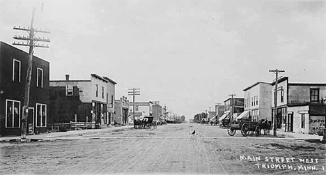 Main Street West, Triumph (now Trimont) Minnesota, 1910
