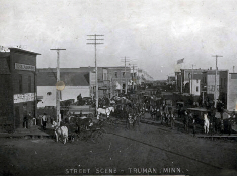 Street scene, Truman Minnesota, 1890