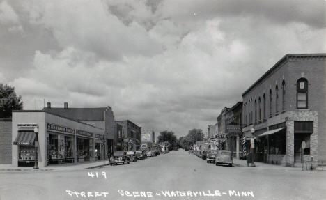 Street scene, Waterville Minnesota, 1940's