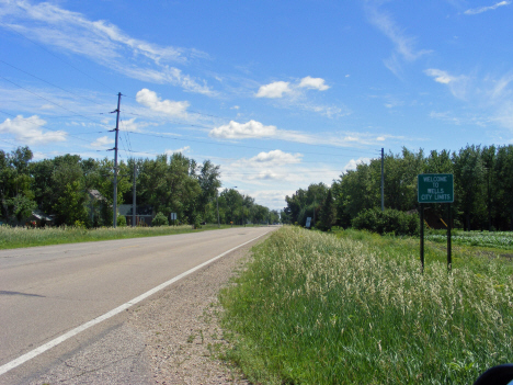Welcome sign, Wells Minnesota, 2014
