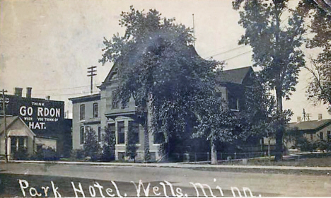 Park Hotel, Wells Minnesota, 1910's