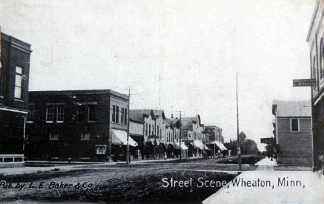 Street scene, Wheaton Minnesota, 1910's