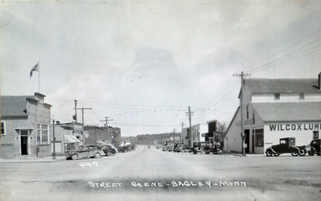 Street scene, Bagley Minnesota, 1940's