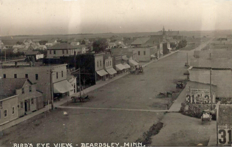 Birds eye view, Beardsley Minnesota, 1914