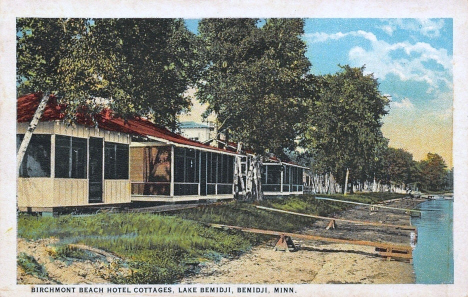 Birchmont Beach Hotel Cottages, Lake Bemidji, Bemidji Minnesota, 1925