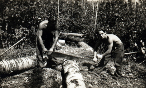 German POW's working, Bena Minnesota, 1944