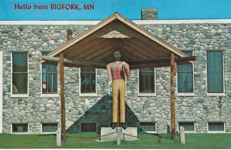 Paul Bunyan Statue outside of Bigfork City Hall, Bigfork Minnesota, 1970's