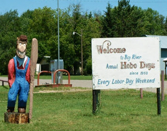 Welcome sign, Boy River Minnesota