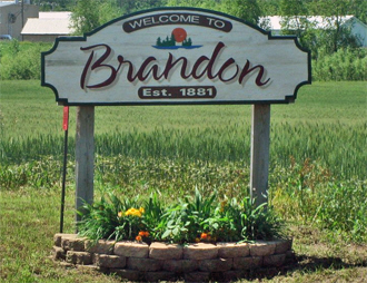 Welcome sign, Brandon Minnesota
