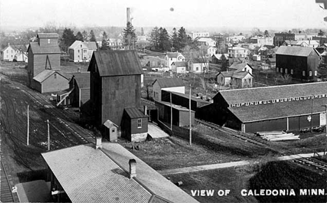 Street scene, Caledonia Minnesota, 1908