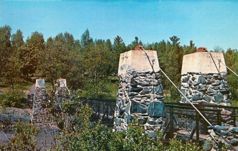 Suspension bridge at Jay Cooke State Park, Carlton Minnesota, 1950's