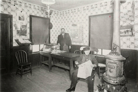 Interior view of the Chandler Hotel, Chandler Minnesota, 1914