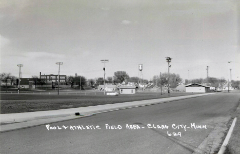 Pool & Athletic Field Area, Clara City Minnesota, 1950's