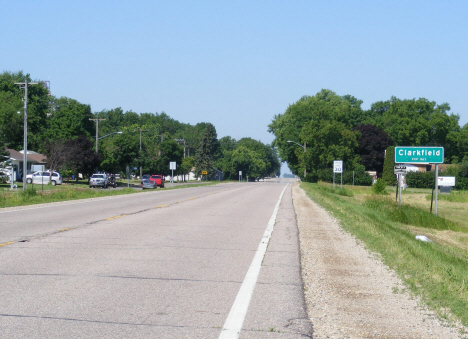 Population sign, Clarkfield Minnesota, 2014