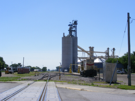 Railroad tracks and grain elevator, Clarksfield Minnesota, 2014