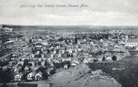 Birds eye view, Central Cloquet Minnesota, 1909
