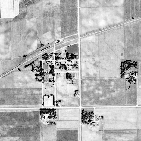 Aerial view, Cobden Minnesota, 1955
