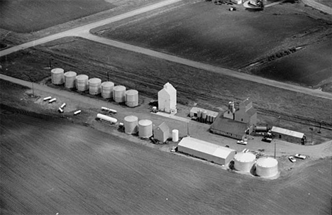 Aerial view, elevator, Cobden Minnesota, 1969