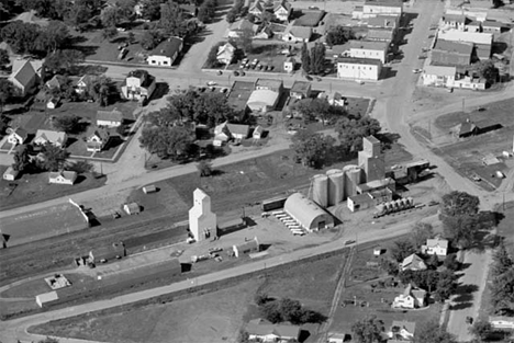Aerial view, Cargill Elevator and surrounding area, Comfrey Minnesota, 1969