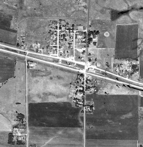 Aerial view, Correll Minnesota, 1955