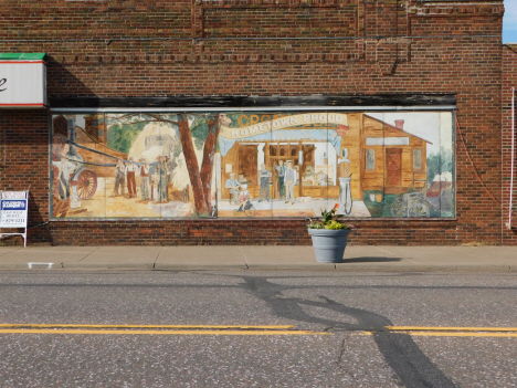 Mural on former grocery store, Cromwell Minnesota, 2018