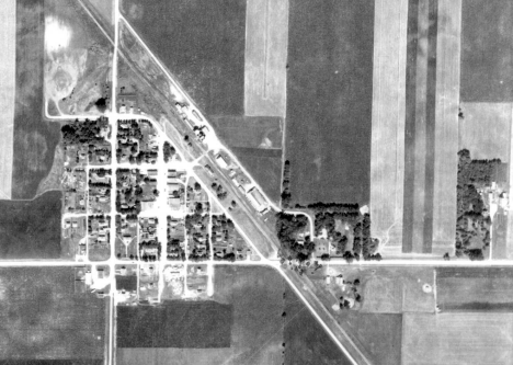 Aerial photo, Darfur Minnesota, 1950