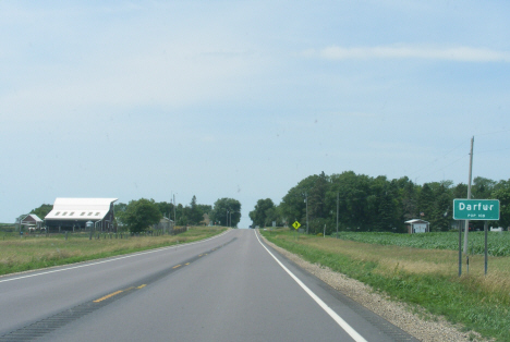 Population sign, Darfur Minnesota, 2014