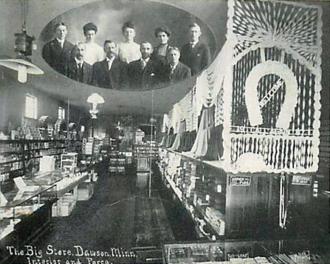 Interior of The Big Store, Dawson Minnesota, 1908