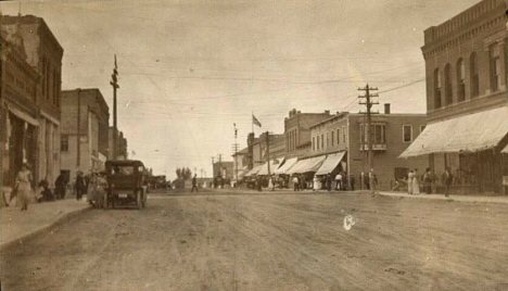 Street scene, Dawson Minnesota, 1912