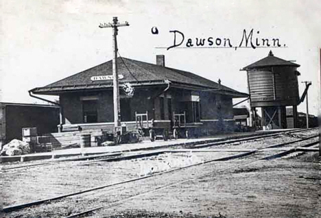 Train depot, Dawson Minnesota, 1910
