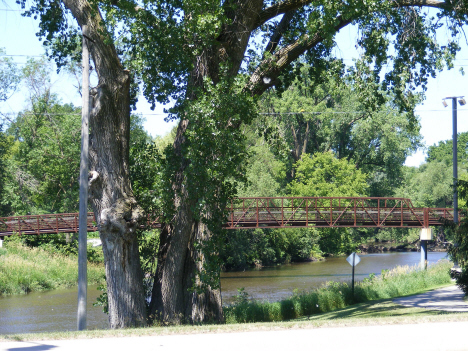 Pedestrian bridge over Lac qui Parle River, Dawson Minnesota, 2014
