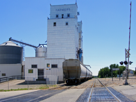 Railroad tracks and grain elevator, Dawson Minnesota, 2014
