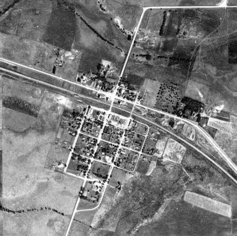 Aerial view, De Graff Minnesota, 1938