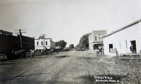 Street scene, Delavan Minnesota, 1915