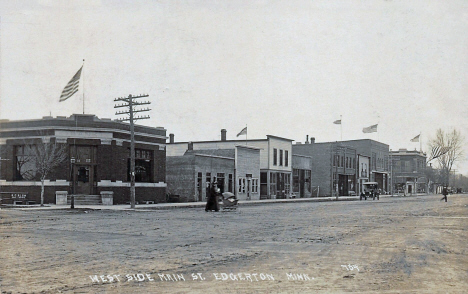 West side of Main Street, Edgerton Minnesota, 1915