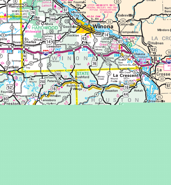 Minnesota State Highway Map of the Eitzen Minnesota area 