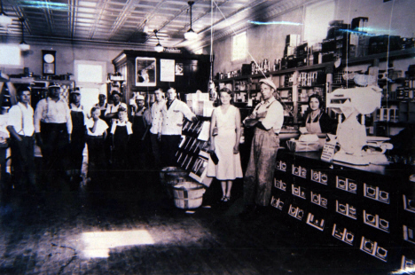 Interior of first Esko Cooperative Store, Esko Minnesota, c1933