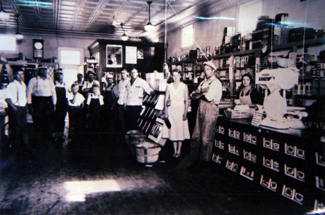 Interior of first Esko Cooperative Store, Esko Minnesota, c1933