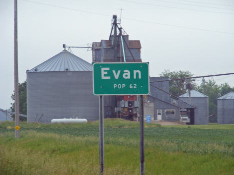 Population sign, Evan Minnesota, 2011