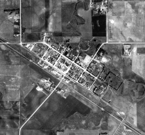Aerial view, Ghent Minnesota, 1938