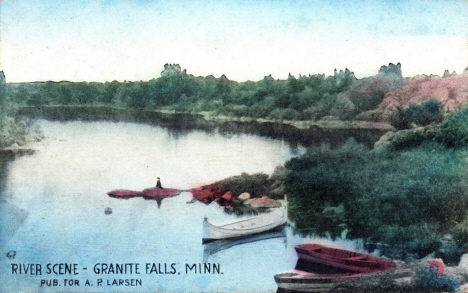 Minnesota River Scene, Granite Falls Minnesota, 1908