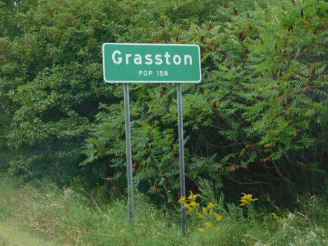 Population sign, Grasston Minnesota, 2018