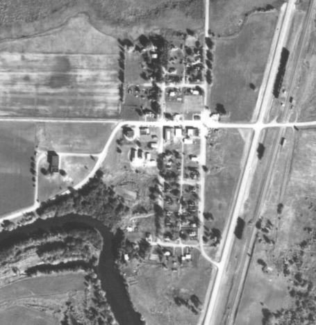 Aerial view, Grasston Minnesota, 1965