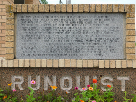 John Runquist marker outside Post Office, Grasston Minnesota. 2018